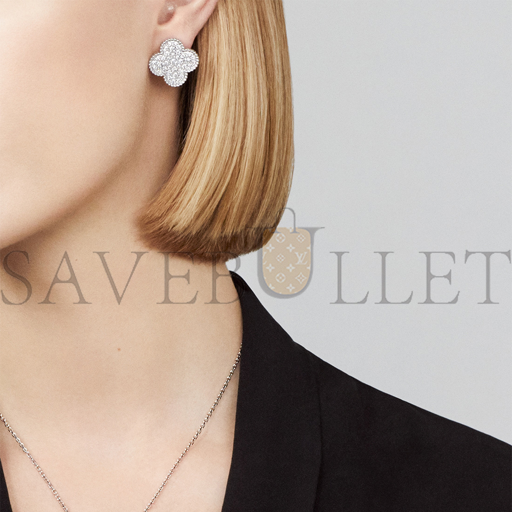 v*n cl*f arpels magic alhambra earrings - white gold, Di*m*nd vcarn9zr00